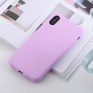 For iPhone X / XS Shockproof Solid Color Liquid Silicone Feel TPU Case (Purple)