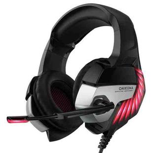 ONIKUMA K5 Pro Adjustable PC Gaming Headphone with Microphone, Upgrade Version(Black Red)