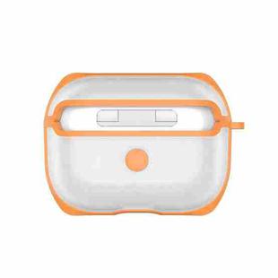 APC001 For AirPods Pro PC + TPU Transparent Earphone Protective Case with Hook (Orange)