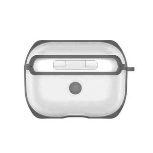 APC001 For AirPods Pro PC + TPU Transparent Earphone Protective Case with Hook (Grey)