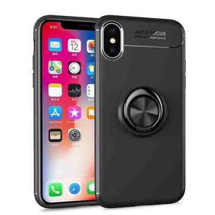 For iPhone X / XS Shockproof TPU Case with Holder (Black)