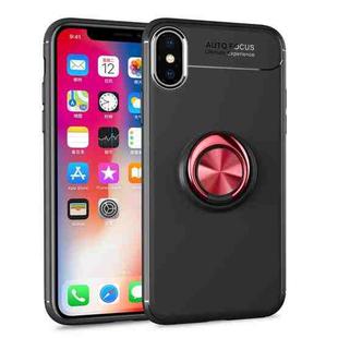 For iPhone X / XS Shockproof TPU Case with Holder (Black Red)