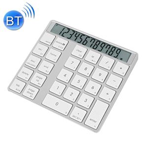 MC Saite MC-58AG USB Charging Bluetooth 3.0 Numeric Keyboard with 12-digit Display & LED indicator for Laptop Desktop PC Notebook(Silver White)(Silver)