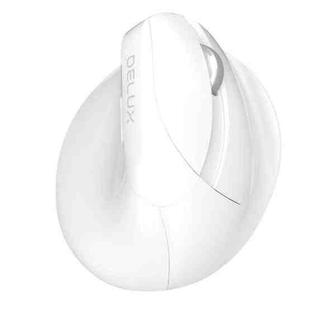 DELUX M618 Mini 2.4G Wireless 2400DPI USB Rechargeable Ergonomic Vertical Mouse (White)