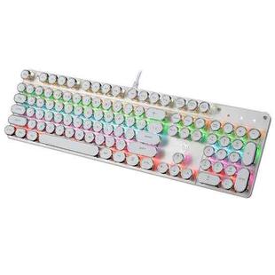 MSEZ HJK900-5 104-keys Electroplated Punk Keycap Colorful Backlit Wired Mechanical Gaming Keyboard(Silver)