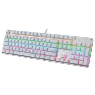 MSEZ HJK900-10 104-keys Ordinary Two-color Keycap Colorful Backlight Wired Mechanical Gaming Keyboard(Silver)