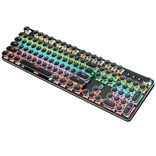 MSEZ HJK820A-7 104-keys Electroplated Transparent Character Punk Keycap Colorful Backlit Wired Mechanical Gaming Keyboard with Dual-mode Knob, Cable Length: 1.6m