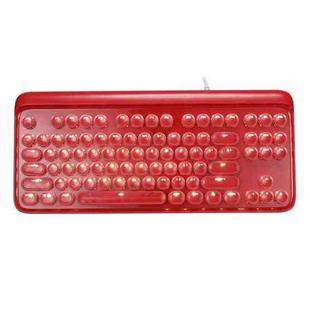 MSEZ HJK916-3 104-keys Round Ice Crystal Two-color Punk Keycap White Backlit Wired Mechanical Gaming Keyboard(Red)