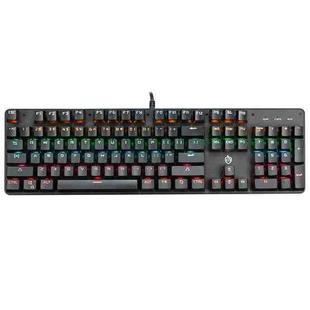 MSEZ HJK910-10 104-keys Dual-color Keycap Colorful Backlit Wired Mechanical Gaming Keyboard, Support Autonomous Shaft Change, Cable Length: 16cm(Black)