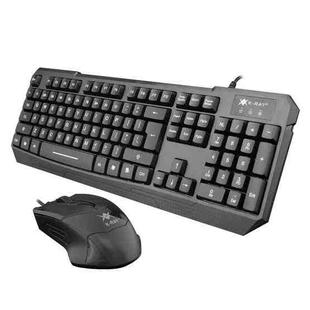 K-RAY KM5800 104-key ABS Waterproof USB Wired Keyboard Mouse Set(Black)