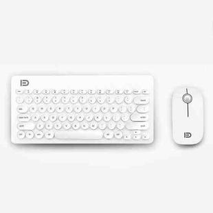 YH-78 Mini Mute Laptop Notebook Wireless Bluetooth Keyboard Mouse Set (White)