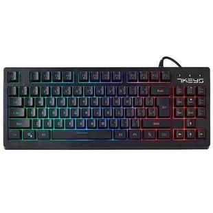 PK-870 USB Port RGB Lighting Mechanical Gaming Wired Keyboard (Black)