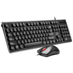 ZGB S500 Round Keycap Wired Keyboard + Mouse Set (Black)