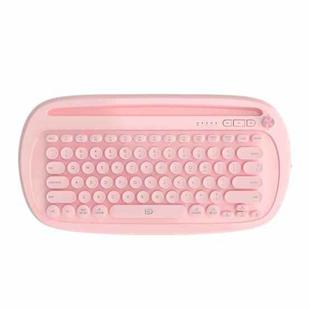 FOETOR K520t Mini Three Modes Wireless Bluetooth Keyboard(Pink)