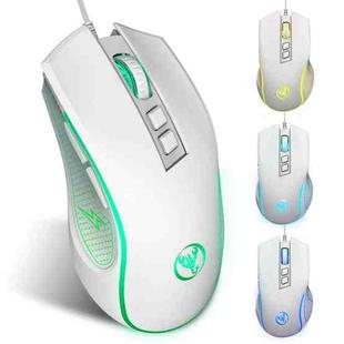 HXSJ X100 7-buttons 3600 DPI Cool Glowing Wired Gaming Mouse, Cable Length: 1.5m (White)