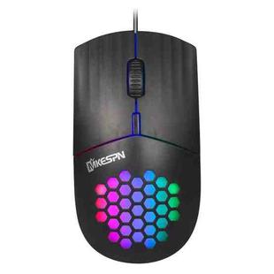 MKESPN SXS-838 Type-C Interface RGB Hollow Wired Mouse(Black)
