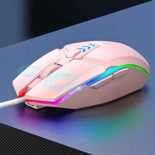 S700 Colorful Light USB Wired Office Gaming Mouse (Pink)