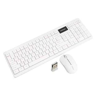 Beny BM9000 2.4G 104 Mute Keys Desktop Notebook Fashion and Office Wireless Keyboard & Mouse Set (White)