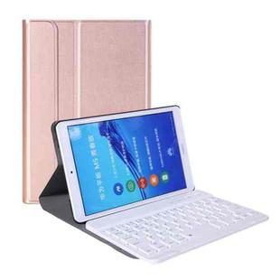 A0M5 Detachable Bluetooth Keyboard + Ultrathin Horizontal Flip Leather Tablet Case for Huawei MediaPad M5 & Honor Tab 5 8 inch, with Holder(Rose Gold)