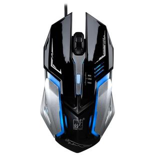Chasing Leopard K1 USB 1600DPI Three-speed Adjustable LED Backlight Mute Wired Optical Gaming Mouse, Length: 1.3m(Jet Black)
