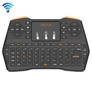 VIBOTON i8 Plus Updated 2.4GHz QWERT Mini Wireless Keyboard with Touchpad for TV Box, Mi Box, Computer, Tablet, Laptop and Projector(Black)