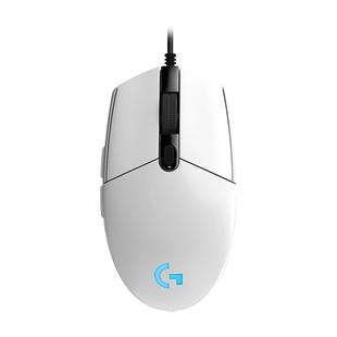 Logitech G102 6-keys RGB Glowing 6000DPI Five-speed Adjustable Wired Optical Gaming Mouse, Length: 2m (White)