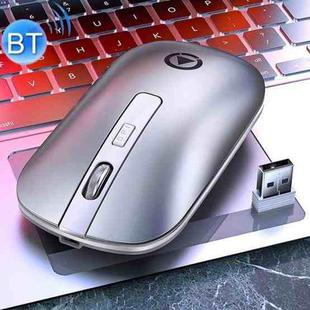 YINDIAO A8 BT5.2 + BT3.0 + 2.4GHz 1600DPI 3-modes Adjustable Rechargeable Wireless Bluetooth Silent Mouse (Silver)