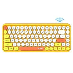Ajazz 308I 84 Keys Tablet Mobile Phone Computer Household Office Bluetooth Keyboard(Yellow)