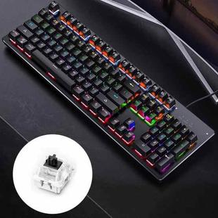 YINDIAO Classic Square Keys Mixed Light USB Mechanical Gaming Wired Keyboard, Black Shaft (Black)