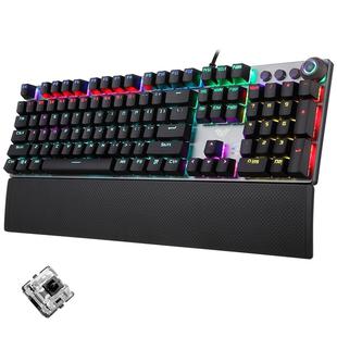 AULA F2088 108 Keys Mixed Light Mechanical Black Switch Wired USB Gaming Keyboard with Metal Button(Black)