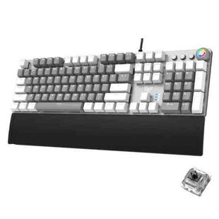 AULA F2088 PBT Keycap 108 Keys White Backlight Mechanical Black Switch Wired Gaming Keyboard(Black White)