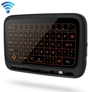 H18+ 2.4GHz Mini Wireless Keyboard Full Touchpad with 3-Level Adjustable Backlight(Black)