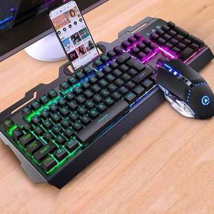 YINDIAO V2 Silent Mechanical Feel Gaming Keyboard Mouse Set (Black)