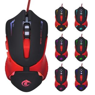 HXSJ A903 Wired 6 Keys 3200 DPI Adjustable Ergonomics Optical Gaming Mouse(Black)