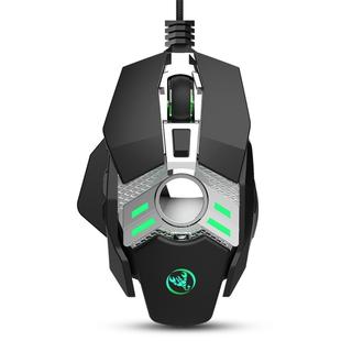 HXSJ J200 7 Keys Programmable Wired E-sports Mechanical Mouse with Light (Black)