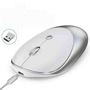 HXSJ T36 2.4G Bluetooth 5.0+3.0 Three-mode Silent Design Wireless Bluetooth Mouse (Silver)