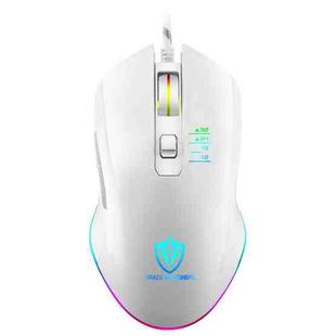 SHIPADOO GM3 3600 DPI Four-speed Adjustable Four-button Cool Colorful Respiration Light Gaming Wired Mouse(White)