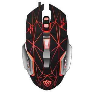 SHIPADOO X3 6D Four-speed Adjustable DPI Colorful Recirculating Breathing Light Crack Professional Competitive Gaming Luminous Wired Mouse Hot Wheel Crack Edition(Black)