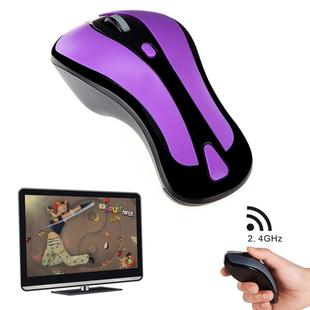 PR-01 6D Gyroscope Fly Air Mouse 2.4G USB Receiver 1600 DPI Wireless Optical Mouse for Computer PC Android Smart TV Box (Purple + Black)