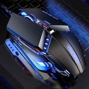 YINDIAO 3200DPI 4-modes Adjustable 7-keys RGB Light Wired Metal Mechanical Hard Core Macro Mouse, Style: Silent Version (Black)