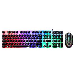 TX300 Mechanical Feel Backlight Punk Wired Keyboard Mouse Set (Black)