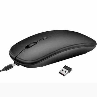 HXSJ M90 2.4GHz Ultrathin Mute Rechargeable Dual Mode Wireless Bluetooth Notebook PC Mouse(Black)