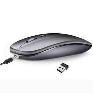 HXSJ M90 2.4GHz Ultrathin Mute Rechargeable Dual Mode Wireless Bluetooth Notebook PC Mouse(Grey)