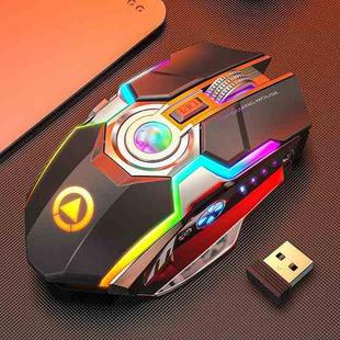 YINDIAO A5 2.4GHz 1600DPI 3-modes Adjustable Rechargeable RGB Light Wireless Silent Gaming Mouse (Black)