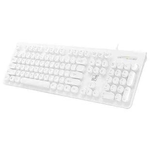ZGB S500 Round Key USB Wired Computer Keyboard (White)