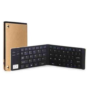GK228 Ultra-thin Foldable Bluetooth V3.0 Keyboard, Built-in Holder, Support Android / iOS / Windows System (Gold)