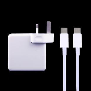 61W USB-C / Type-C Power Adapter with 2m USB Type-C Male to USB Type-C Male Charging Cable, For iPhone, Galaxy, Huawei, Xiaomi, LG, HTC and Other Smart Phones, Rechargeable Devices, UK Plug