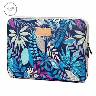 Lisen 14 inch Sleeve Case Colorful Leaves Zipper Briefcase Carrying Bag for Macbook, Samsung, Lenovo, Sony, DELL Alienware, CHUWI, ASUS, HP, 14 inch and Below Laptops(Blue)