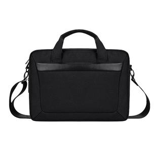 DJ06 Oxford Cloth Waterproof Wear-resistant Portable Expandable Laptop Bag for 15.4 inch Laptops, with Detachable Shoulder Strap(Black)