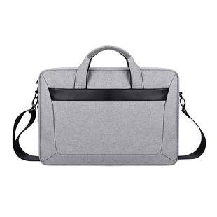 DJ06 Oxford Cloth Waterproof Wear-resistant Portable Expandable Laptop Bag for 15.4 inch Laptops, with Detachable Shoulder Strap(Grey)